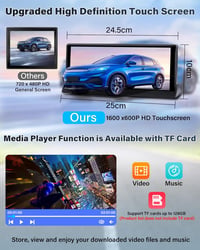 Stable Holder 10,26 hüvelykes vezeték nélküli CarPlay kijelző tolatókamerával - Android autós monitor, valós idejű navigáció, hangvezérlés,  7