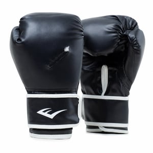 Bokserske rukavice Everlast Core 2, veličina L/XL, crne, umjetna koža — neispravne — neispravne, djelomično funkcionalne: imaju poderotinu (stanje: vidi 2. sliku)