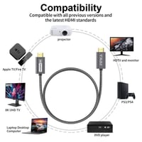 LG 8K HDMI 2.1 hosszabbító kábel, 1m, szürke, 60Hz 5
