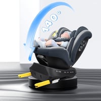 Reecle 360° Forgatható i-Size Gyerekülés ISOFIX Rögzítéssel 40-150 cm (0-36 kg), Születéstől 12 Éves Korig, ECE R129 Tanúsítvánnyal, Szürke 4