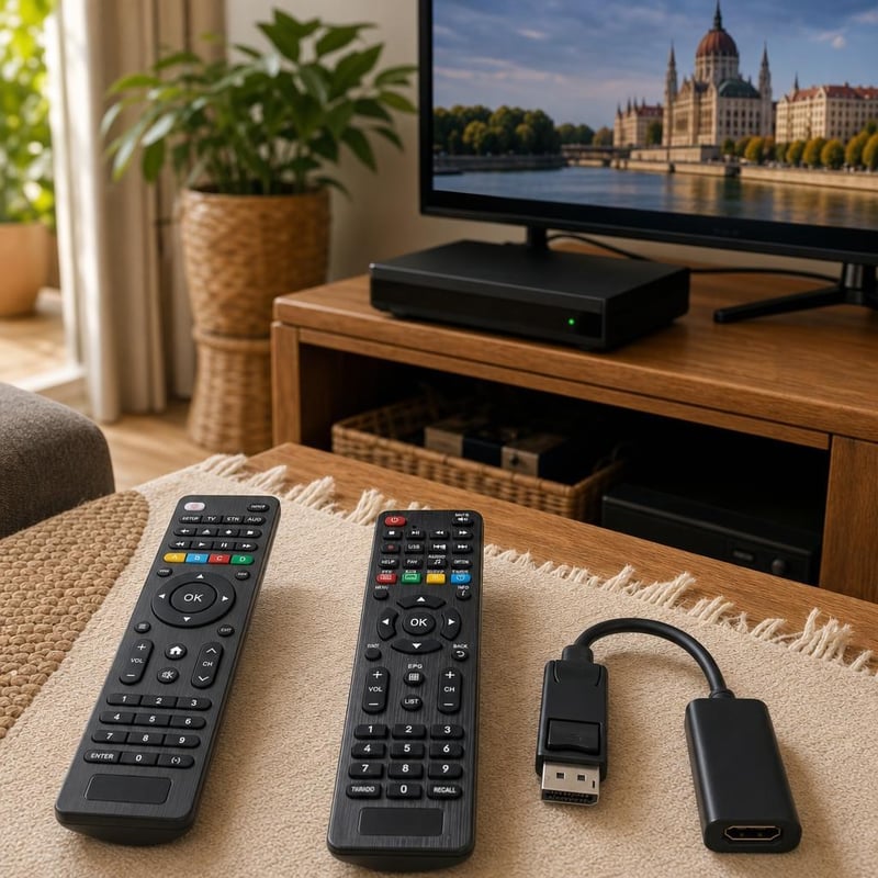 Balík pre ovládanie TV: 1x univerzálny ovládač + 1x ovládač k dekodéru + 1x aktívny DP-HDMI adaptér