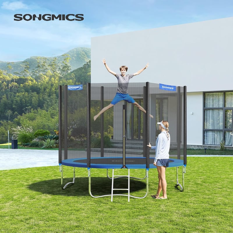 SONGMICS Trambulin Védőszegély 305 cm Kerek Trambulinhoz - UV- és Szakadásálló Rugótakaró, Kék Biztonsági Szegélyvédő Hab Párnázással