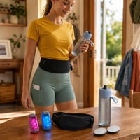 Runner's Comfort paket: M sportske hlačice + pojas za trčanje + 2x LED svjetlo + boca 600 ml 1