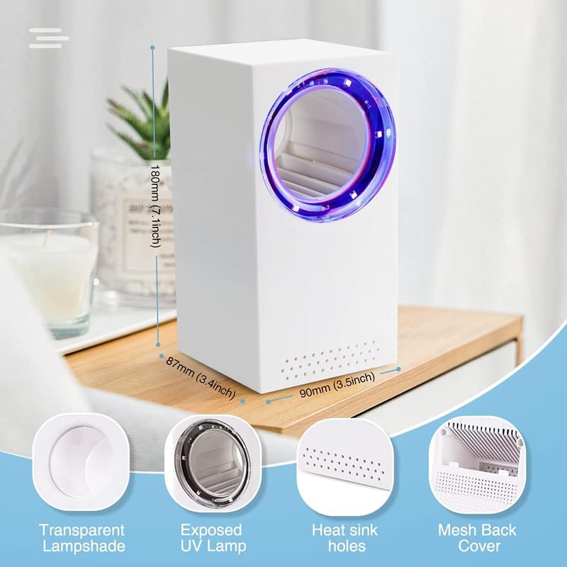 Tiptop Home Elektromos Rovarcsapda UV Fénnyel - USB Szúnyogirtó Lámpa, Hordozható Rovarölő Ventilátor Beltéri és Kültéri Használatra