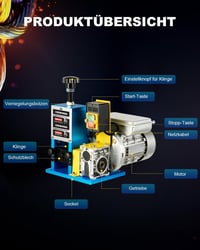 CREWORKS 180W professzionális elektromos kábelcsupaszító gép, 3 fúrólappal, 1,5-25mm átmérőjű kábelekhez 9