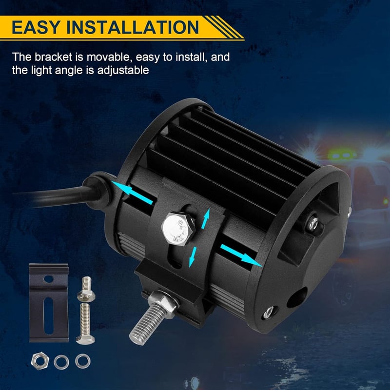 RIGIDON 36W LED munkalámpa szett, 10cm, 12V, fehér, terepjáróhoz, traktorhoz