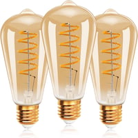 EXTRASTAR E27 LED Izzó Szett - Vintage Edison Filament Izzók, Meleg Fehér 2700K, 490lm, 6W (41W), Retro Dekoratív Lámpa, 3db 1