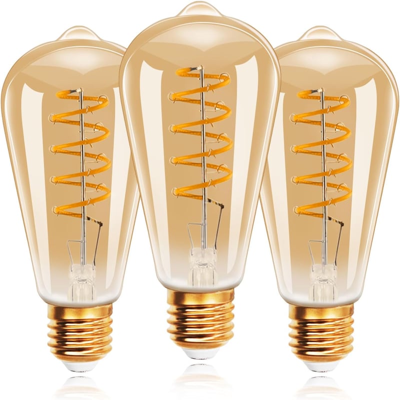 EXTRASTAR E27 LED Izzó Szett - Vintage Edison Filament Izzók, Meleg Fehér 2700K, 490lm, 6W (41W), Retro Dekoratív Lámpa, 3db