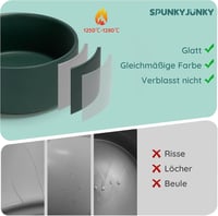 SPUNKYJUNKY Zöld Kerámia Dupla Etetőtál Kutyáknak és Macskáknak Bambusz Állvánnyal (400ml) 3