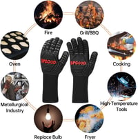SPGOOD 800 fokos hőálló grillkesztyű, fekete, L/XXL méret 7