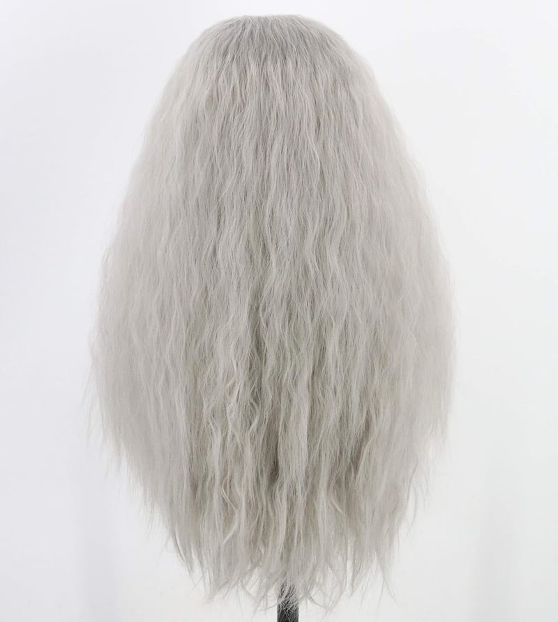 Topcosplay Varázsló Paróka és Szakáll Szett - Szürke/Fehér Hőálló Műhaj Gandalf Jelmez Farsangra, Halloweenre - Állítható Méret 54-60 cm