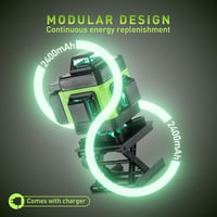 Weytoll 16 Vonalas Keresztlézer Szintező Szett Állvánnyal - 4x360° Zöld Lézer, IP54, 2400mAh Akkumulátor, Bluetooth, Mágneses Alap, Csempézé 5