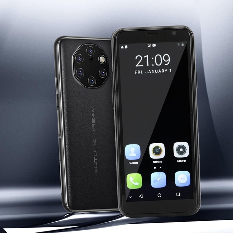 Tonysa 3.5" 4G Okostelefon - Kártyafüggetlen, Dual SIM, 32GB, Android 9.1, Arcfelismerés, Ujjlenyomat-olvasó, Fekete