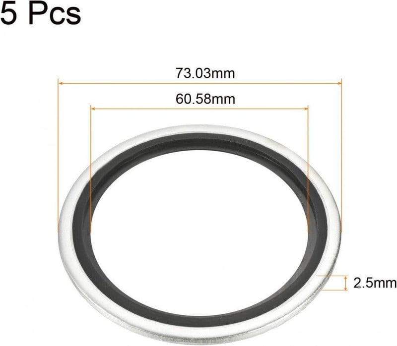 Szénacél G2 Nitril Gumi Tömítőgyűrű Készlet 73mm - 5db