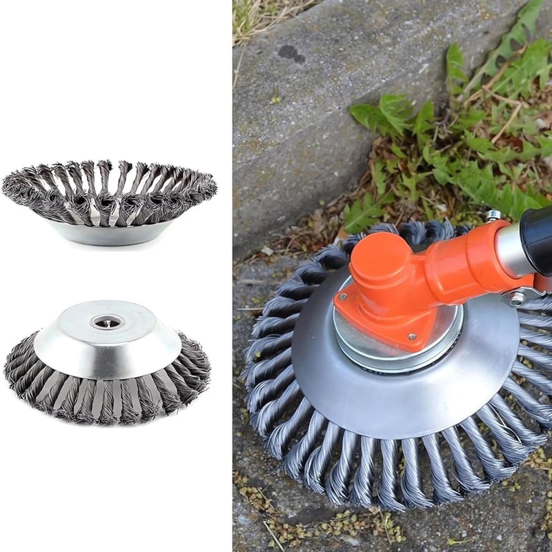 LADAMI Gyomtalanító Drótkefe 200x25,4mm - Univerzális Fűkaszához, Bozótvágóhoz, 38 Fonott Acélszál, Kompatibilis Husqvarna, Dolmar, Echo Gép - 38 Stränge