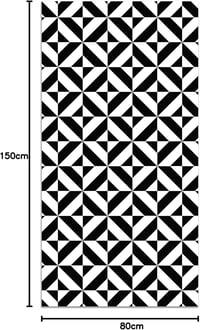 Panorama Fekete Geometrikus Vinyl Szőnyeg 80x150 cm - Mosható, Csúszásmentes Konyhai Szőnyeg, Spanyol Gyártmány 3
