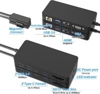 Microsoft Surface Dokkoló 11 az 1-ben, 4K HDMI és VGA Tripla Kijelzővel 2