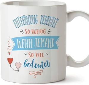 Šalica na njemačkom jeziku "Udaljenost nije važna" 350 ml - MUGFFINS
