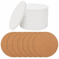 Belle Vous Kerek Fehér Kerámia Alátét helyett 7 db (2 db kerámia és 3 db parafa hiányzik) 10,2 cm Mázatlan Csempe Festéshez Mozaikhoz — 10 db-os szett 2