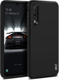 BEZ Páncél Tok Samsung Galaxy A50 / A30s Telefonhoz - Dupla Rétegű Ütésálló Védőtok Emelt Peremmel, Fekete 1