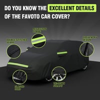 Favoto SUV Autótakaró - Vízálló, Fényvisszaverős, 480-505cm, Fekete 6