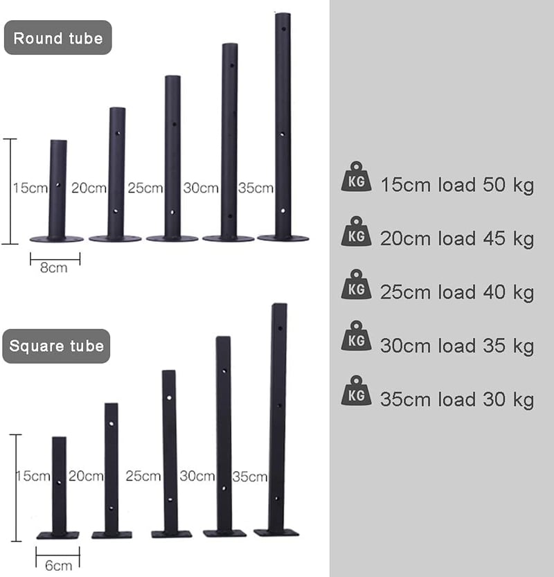 Fekete négyzet alakú fali polctartó konzol 30 cm - 2 db, DIY polcokhoz