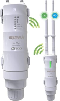 MyMAX AC600 Kültéri WiFi Jelerősítő - Dual Band 2.4+5GHz, 600Mbps, PoE, Időjárásálló, Nagy Hatótávolságú Repeater, Access Point, WN570HA1 1
