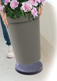 Pojazdný podstavec pod kvetináč EDA Plastiques, priemer 40 cm, 6 otočných koliesok, nosnosť 150 kg, bridlicovo sivá 2