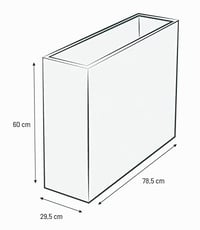Kvetináč EDA Volcania antracitovo sivý, dvojstenný, so zásobníkom na vodu, s dekoráciou z umelého kameňa, 78,5 x 29,5 x 60 cm, 46 l 6
