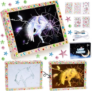 Set lampa i okvir za slike Jednorog - Kreativni poklon za djevojčice 6-13 god. + 3 komada
