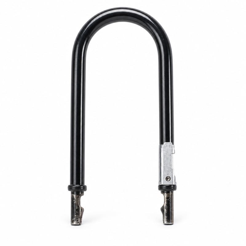 Zámok na bicykel Kryptonite Evolution Mini-7W v tvare U s 13 mm strmeňom z tvrdenej ocele, prídavným lankom KryptoFlex 410 a dvojitým uzamykacím mechanizmom