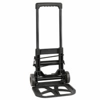 Cărucior manual pliabil Kinzo cu mâner extensibil, 4 roți, design în formă de L, 23x96x32 cm, capacitate de încărcare 40 kg, negru, utilizat 1