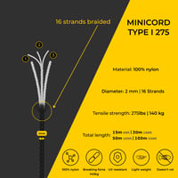 EdcX Paracord 2 mm nylonové lano 275 - 3-pramenná zelená šnúra, 50 m - 100% nylon, dostupné vo viacerých farbách 4