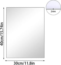 TSKDKIT Öntapadós Falitükör 40x30 cm - HD Minőségű Keret Nélküli Üvegtükör Fürdőszobába, Nappaliba, Öltözőbe és Vendég WC-be 2