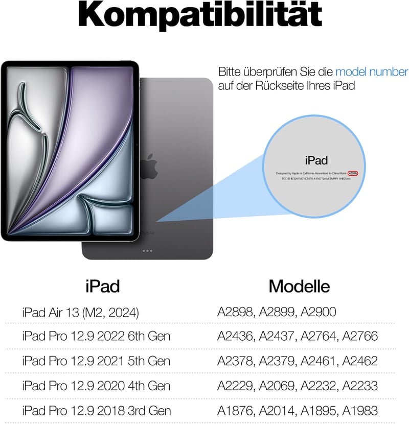 iPad Pro 12,9" Dracool Billentyűzet Tok - Lebegő Trackpaddal, 7 Színű Háttérvilágítással, QWERTZ