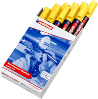 Marker permanent edding 300, galben, vârf rotund, pe bază de alcool, 1,5-3 mm, rezistent la apă, cu uscare rapidă, pentru carton, lemn, metal, sticlă, 10 buc. 2