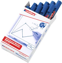 Fixka na bielu tabuľu edding 360, modrá – 10 ks – okrúhly hrot 1,5–3 mm – stierateľná – na biele tabule, flipcharty a magnetické tabule – plniteľná 2