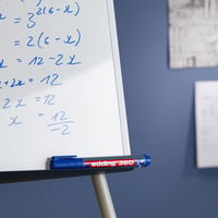Fixka na bielu tabuľu edding 360, modrá – 10 ks – okrúhly hrot 1,5–3 mm – stierateľná – na biele tabule, flipcharty a magnetické tabule – plniteľná 8