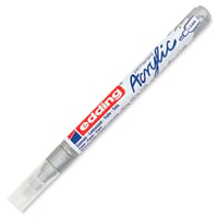 Akrylový popisovač edding 5300 strieborný, tenký, vodeodolný – jemný guľatý hrot 1–2 mm – akrylová farba na plátno, maliarsky papier, kameň a drevo 1