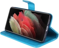 Sony Xperia 10 III Világoskék Bőrtok Pénztárcával és Állvánnyal 3