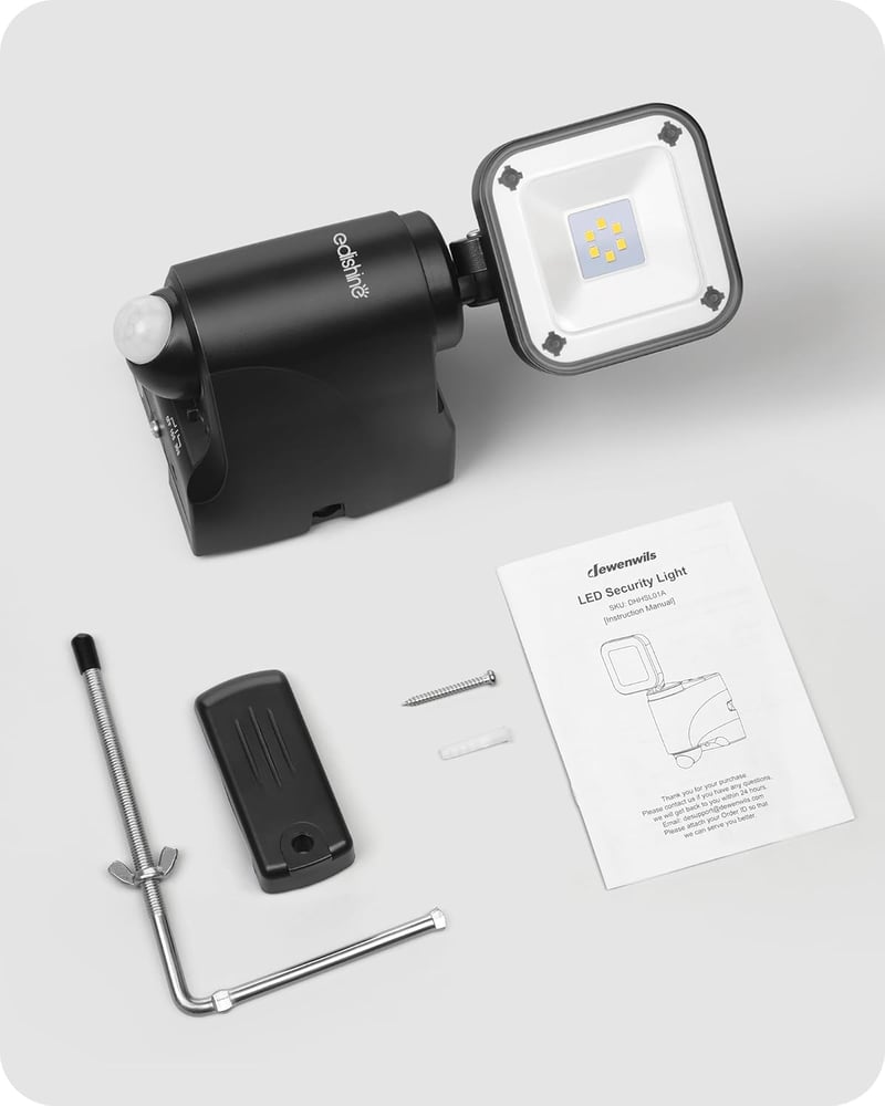 EDISHINE Elemes LED Reflektor Mozgásérzékelővel - 300 Lumen IP44 Vízálló Kültéri Spotlámpa, Állítható Fejjel, 6000K, Garázshoz, Kerthez

AI:
