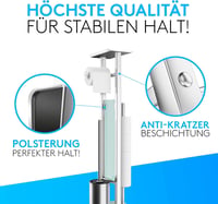 EDELHAND rozsdamentes acél WC papír tartó kefével és polccal 5