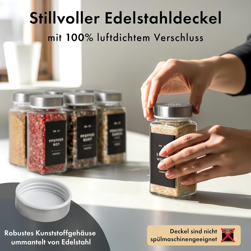 EDELHAUS 24 db fűszertartó szett rozsdamentes fedéllel 120 ml