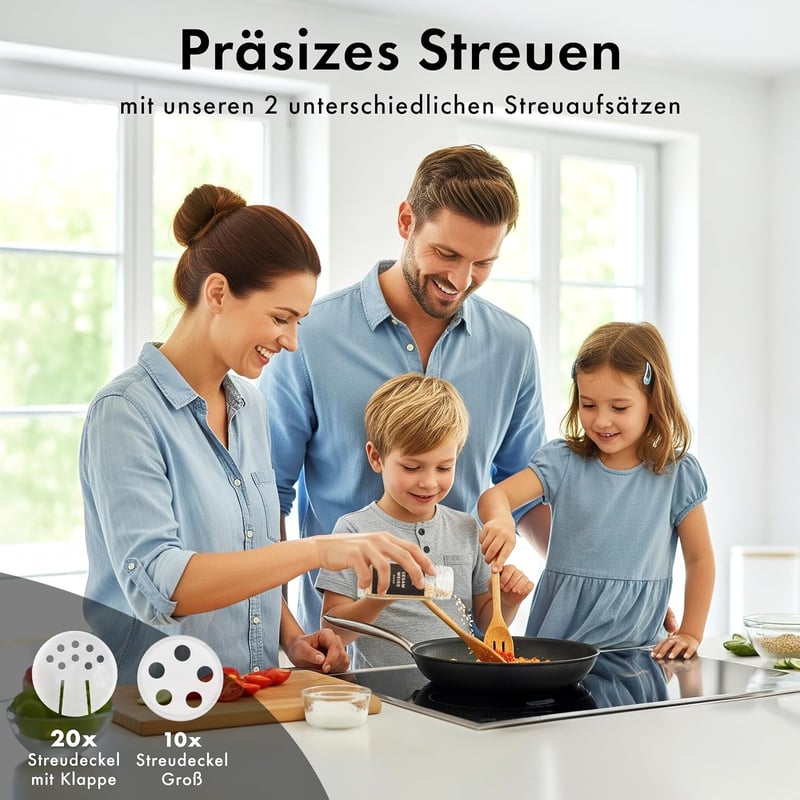 EDELHAUS 24 db fűszertartó szett rozsdamentes fedéllel 120 ml