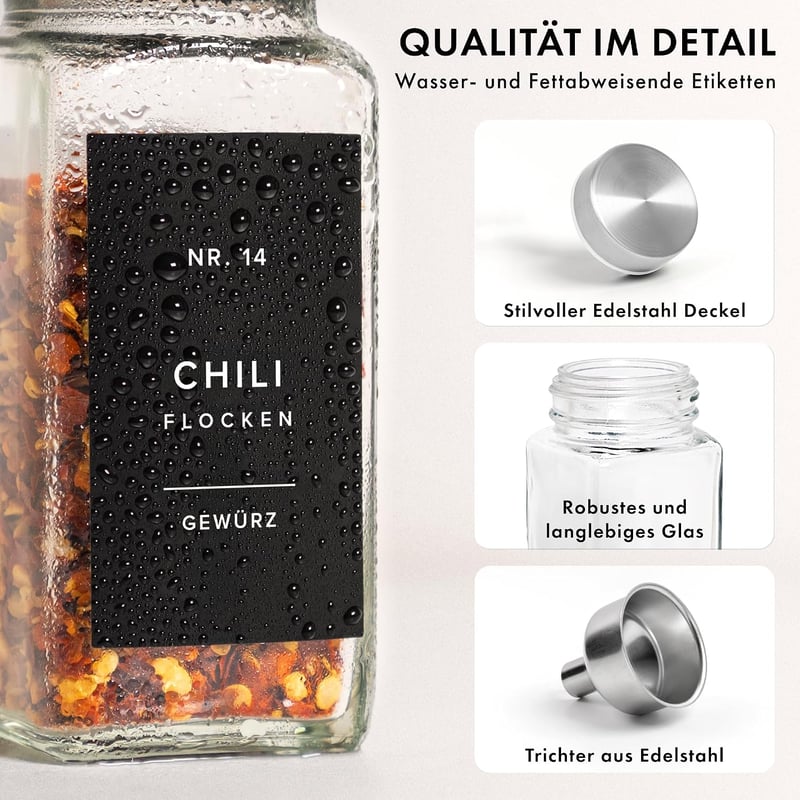 EDELHAUS 24 db fűszertartó szett rozsdamentes fedéllel 120 ml