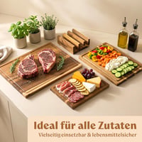 EDELHAUS 3 részes akáciafa vágódeszka szett 40x30 cm-es mérettel, 2 cm vastag, szaftcsatornával 4