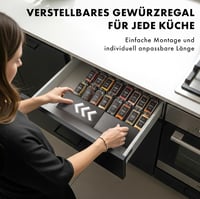 EDELHAUS Fűszertartó Fiók 24 Üveggel Címkékkel Konyhai Szervező 6