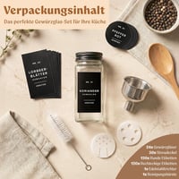 EDELHAUS Fűszertartó szett 120ml matt fekete 24db címkékkel és szóróval 7