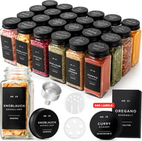EDELHAUS Fűszertartó szett 120ml matt fekete 24db címkékkel és szóróval 1