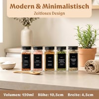 EDELHAUS Fűszertartó szett 120ml matt fekete 24db címkékkel és szóróval 2